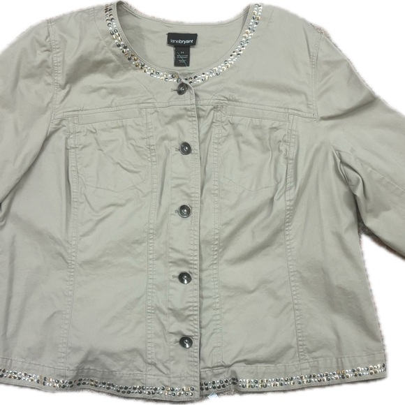 Lane Bryant Jackets & Blazers - Lane Bryant Beige Blazer with Metal Accents